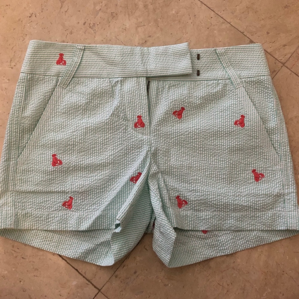 J. Crew Lobster Seersucker Chino Shorts